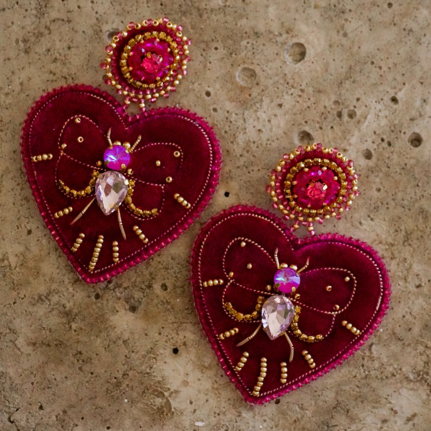Aros- Corazon Grace magenta