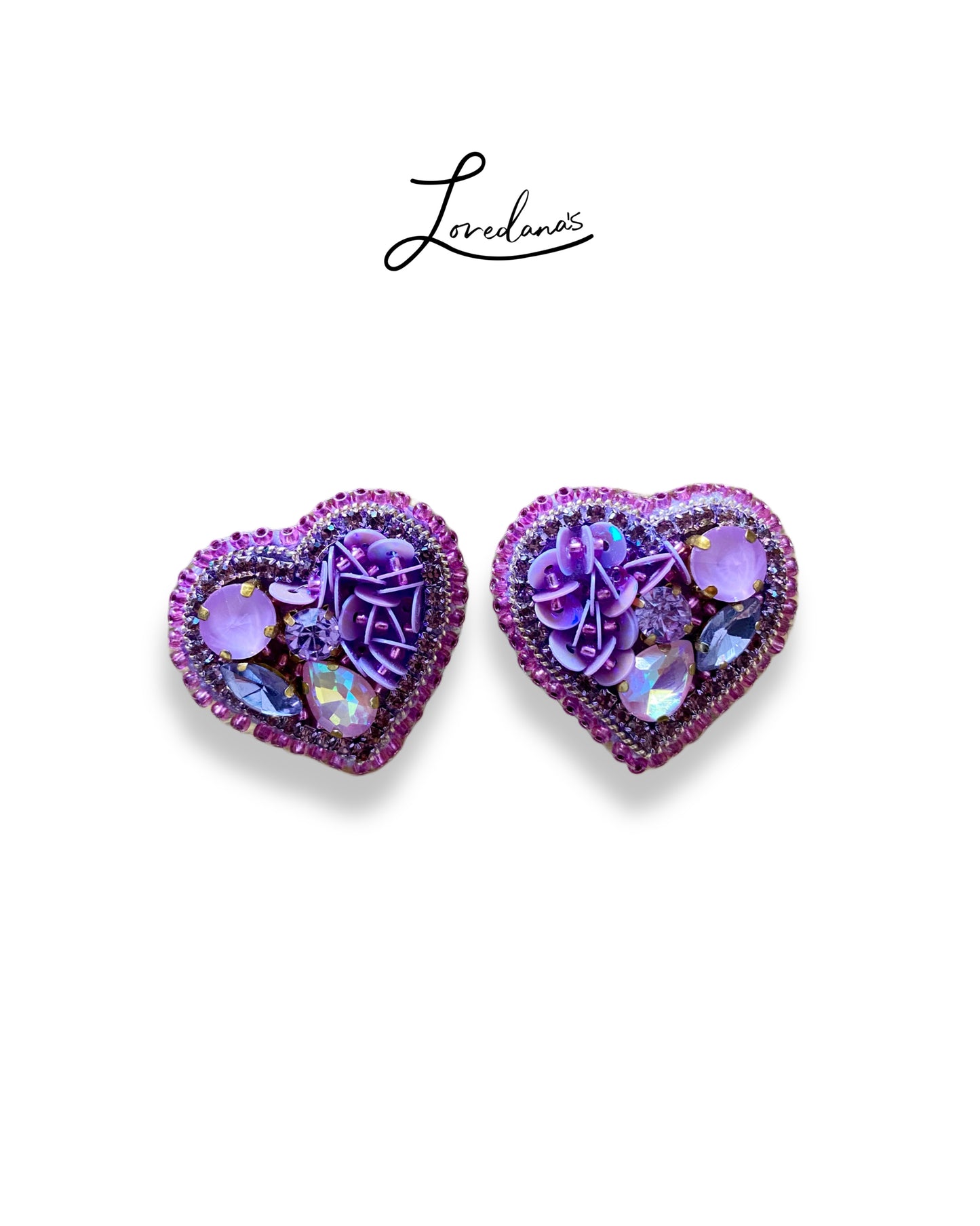 Aros- Corazón mini lila