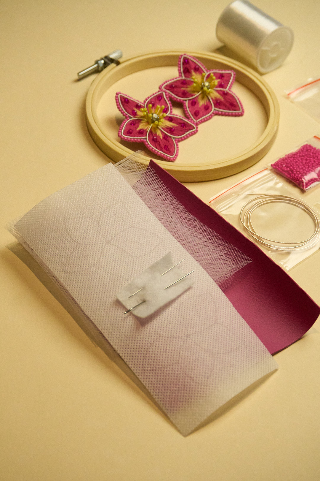 Taller Grabado Aros Maui Flor Fucsia + Kit de materiales (L008)