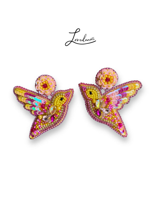 Aros- Mini Colibrí Amarillo