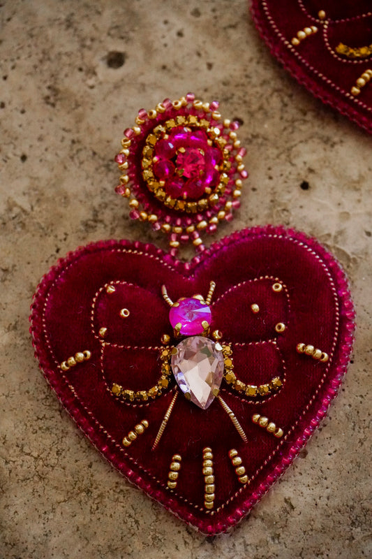 Aros- Corazon Grace magenta