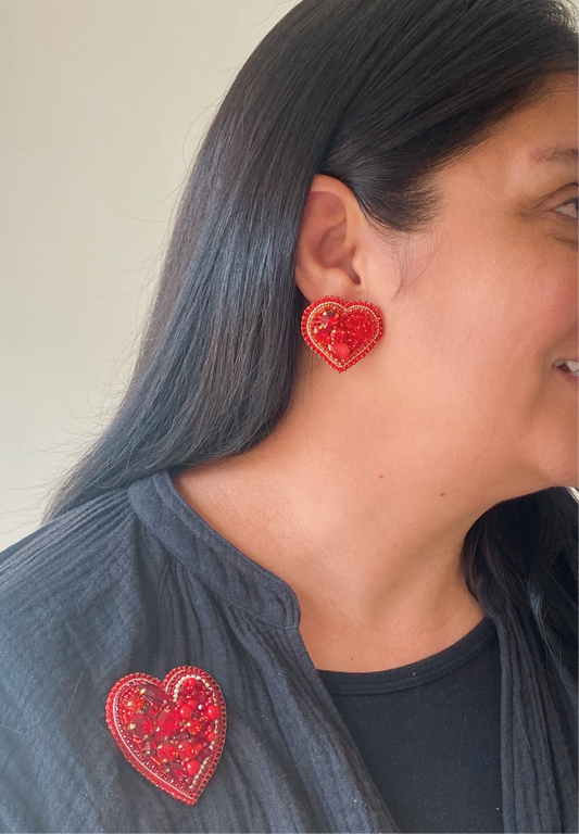 Aros- Corazón Mini rojo