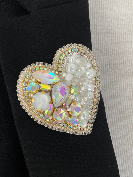 Prendedor Corazón Blanco
