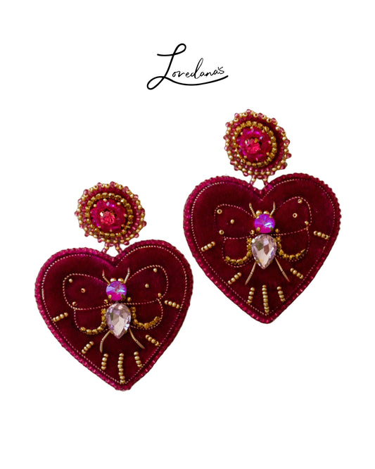 Aros- Corazon Grace magenta