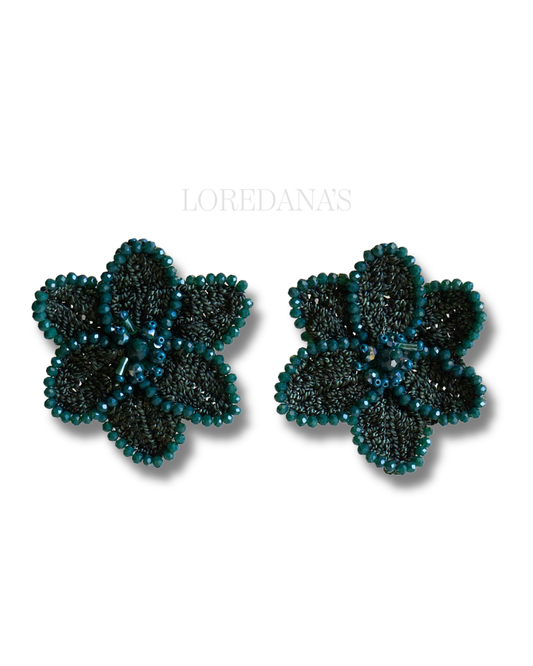 AROS FLOR CROCHET/ VERDE