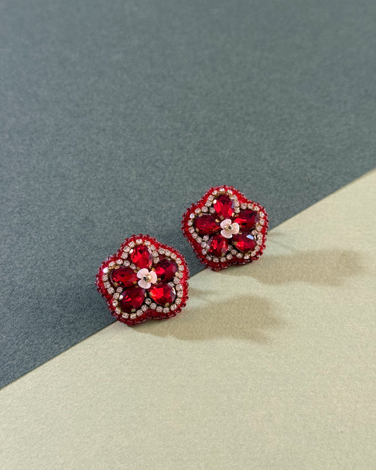 Aros Camelia rojo