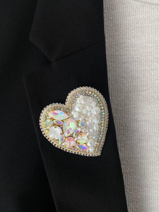Prendedor Corazón Blanco