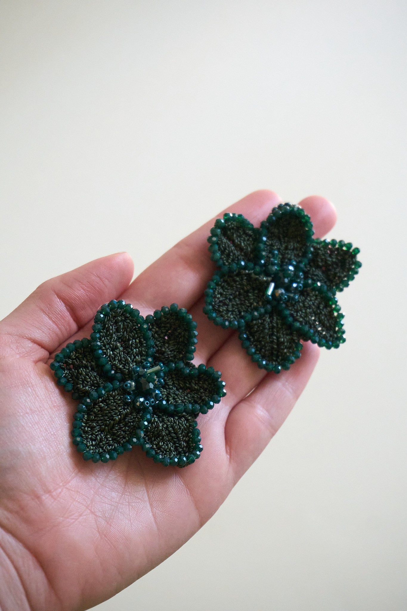 AROS FLOR CROCHET/ VERDE