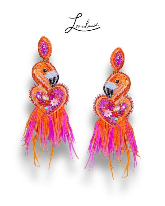 Aros- Flamingo Fucsia/Naranja