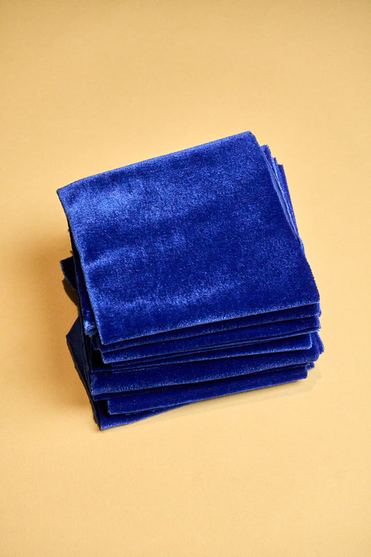Tela terciopelo elasticado/ AZUL 29X21